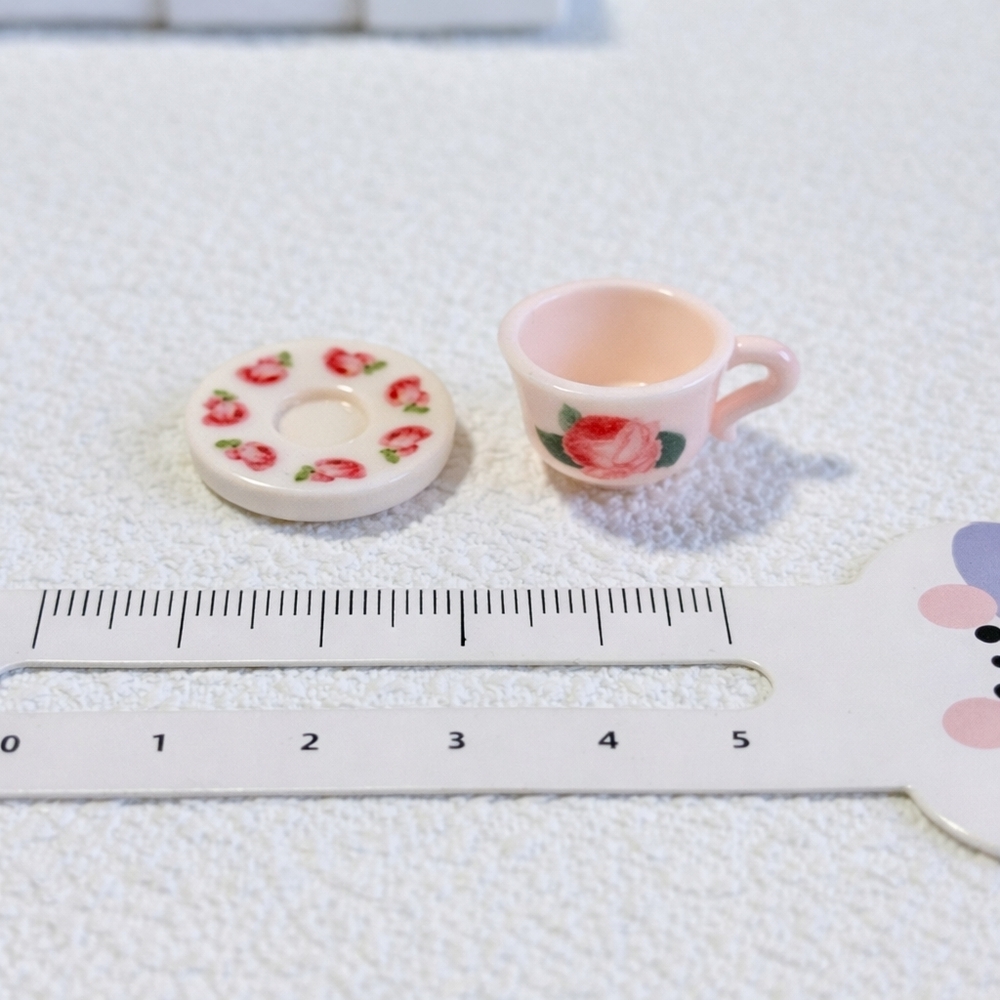 Miniature Floral Teacup and Saucer Set